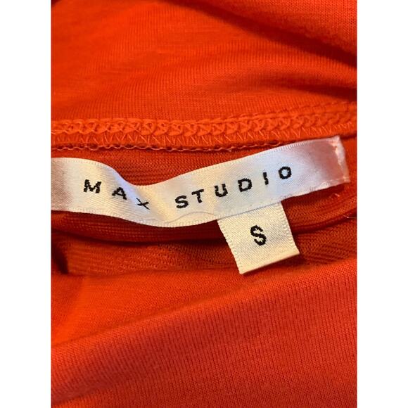 Max Studio orange ruffled pencil pull on skirt size small - Picture 4 of 6